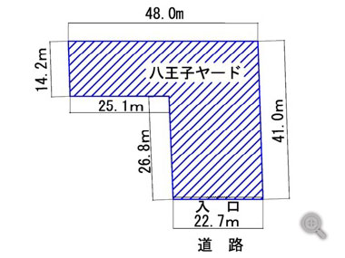 400坪の敷地・中央に10m×10mの反力床